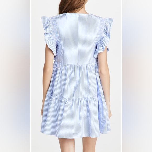 🆕️ English Factory Blue & White Striped Mini Dress SIZE: XS - Picture 4 of 16